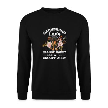 Dachshund - Unisex Sweatshirt - black - Front - Alina (178cm) & Michal (187cm)