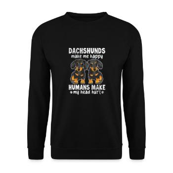 Dachshund - Unisex Sweatshirt - black - Front - Alina (178cm) & Michal (187cm)