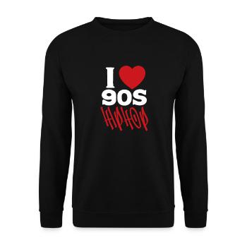 90s Hip Hop Rap Music Hiphop Classics Gift - Unisex Sweatshirt - black - Front - Alina (178cm) & Michal (187cm)
