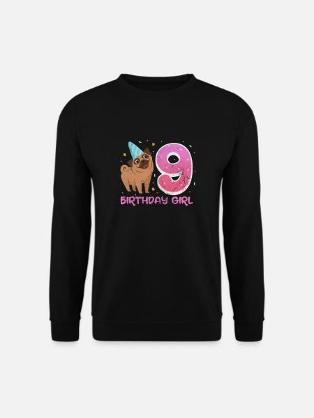 Pug 9th birthday - Unisex Sweatshirt - black