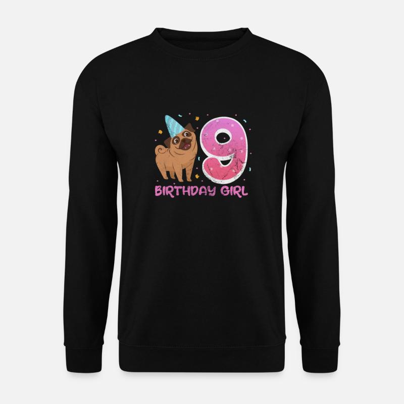 Pug 9th birthday - Unisex Sweatshirt - black