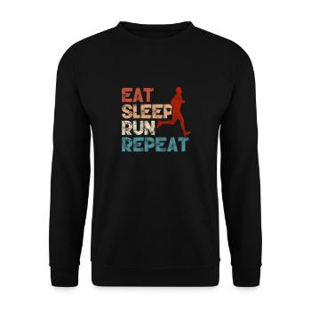 Running Runner Jogging Jogging Runner Cadeau - Sweat-shirt Unisexe - noir - Devant - Alina (178cm) & Michal (187cm)