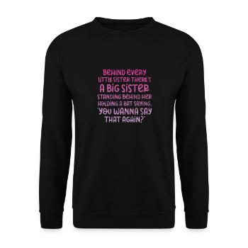 Grande sœur Frère frères et sœurs Cadeau - Sweat-shirt Unisexe - noir - Devant - Alina (178cm) & Michal (187cm)