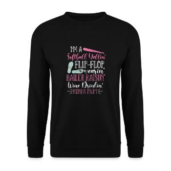 Mère de softball - Sweat-shirt Unisexe - noir - Devant - Alina (178cm) & Michal (187cm)