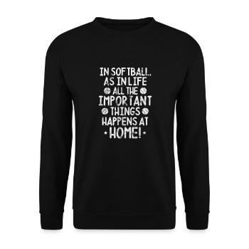 Softball - Unisex Sweatshirt - black - Front - Alina (178cm) & Michal (187cm)