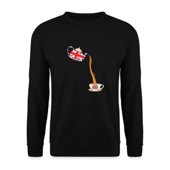 United Kingdom UK England Grossbritannien Geschenk - Unisex Pullover - Schwarz - Vorne - Alina (178cm) & Michal (187cm)