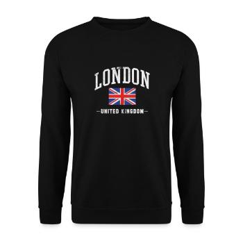 London United Kingdom UK England Geschenk - Unisex Pullover - Schwarz - Vorne - Alina (178cm) & Michal (187cm)
