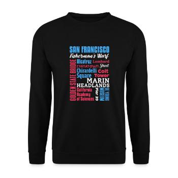 San Francisco - Unisex Sweatshirt - black - Front - Alina (178cm) & Michal (187cm)