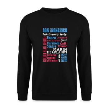San Francisco Golden Gate California Gift - Unisex Sweatshirt - black - Front - Alina (178cm) & Michal (187cm)