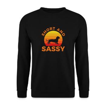 Dachshund Dog Dogs Dachshund Teckel Gift - Unisex Sweatshirt - black - Front - Alina (178cm) & Michal (187cm)