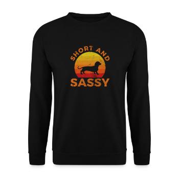 Dachshund - Unisex Sweatshirt - black - Front - Alina (178cm) & Michal (187cm)