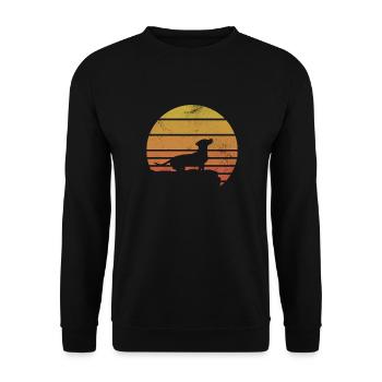 Dachshund - Unisex Sweatshirt - black - Front - Alina (178cm) & Michal (187cm)