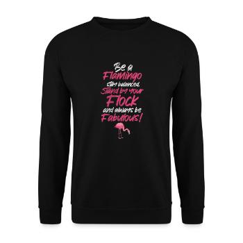 Flamant - Sweat-shirt Unisexe - noir - Devant - Alina (178cm) & Michal (187cm)