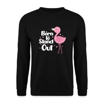 Flamingo Pink Vogel Zoo Sommer Urlaub Geschenk - Unisex Pullover - Schwarz - Vorne - Alina (178cm) & Michal (187cm)