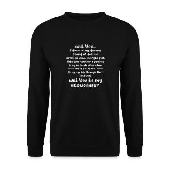 Marraine Tante Marraine Baptême Nièce Neveu Cadeau - Sweat-shirt Unisexe - noir - Devant - Alina (178cm) & Michal (187cm)