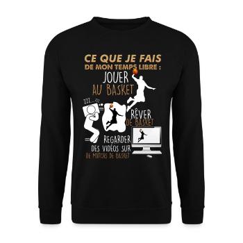 Basket temps libre Cadeau Homme Basketball - Sweat-shirt Unisexe - noir - Devant - Alina (178cm) & Michal (187cm)