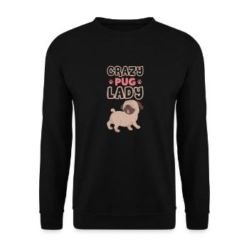 Carlin Chien Chien Ami Pet Pug Pug Pug Cadeau - Sweat-shirt Unisexe - noir - Devant - Alina (178cm) & Michal (187cm)
