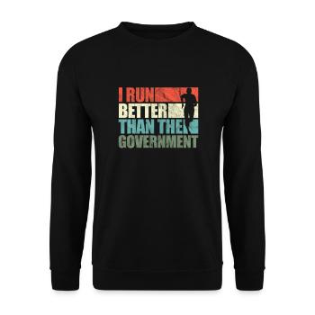 Running Runner Jogging Jogging Runner Gift - Unisex Sweatshirt - black - Front - Alina (178cm) & Michal (187cm)