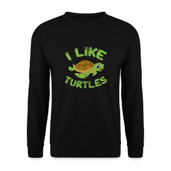 Turtle - Unisex Sweatshirt - black - Front - Alina (178cm) & Michal (187cm)