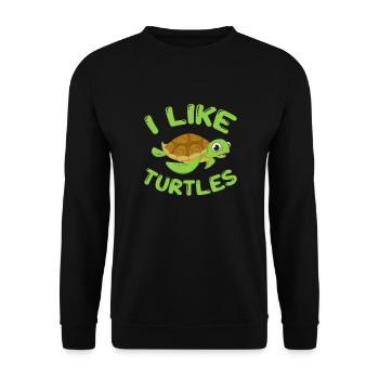 Turtle Turtle Sea Sea Creatures Gift - Unisex Sweatshirt - black - Front - Alina (178cm) & Michal (187cm)