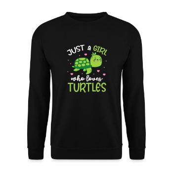 Schildkröte Turtle Meer Meeresbewohner Geschenk - Unisex Pullover - Schwarz - Vorne - Alina (178cm) & Michal (187cm)