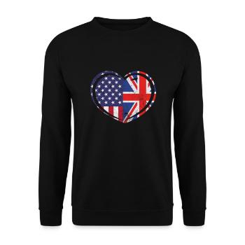 United Kingdom USA - Unisex Pullover - Schwarz - Vorne - Alina (178cm) & Michal (187cm)