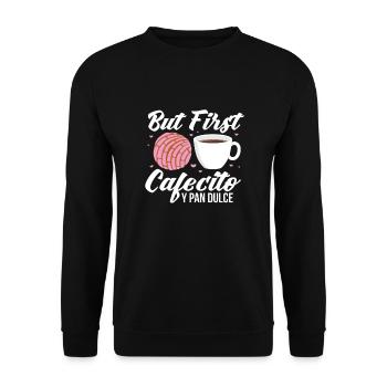 Café Cousue Caféine Couturière Espresso Cadeau - Sweat-shirt Unisexe - noir - Devant - Alina (178cm) & Michal (187cm)