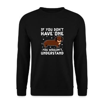 Dachshund Dog Dogs Dachshund Teckel Gift - Unisex Sweatshirt - black - Front - Alina (178cm) & Michal (187cm)