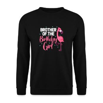 Flamingo Anniversaire Frère Soeur Cadeau - Sweat-shirt Unisexe - noir - Devant - Alina (178cm) & Michal (187cm)