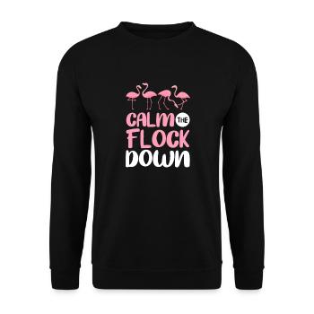 Flamingo Pink Vogel Zoo Sommer Urlaub Geschenk - Unisex Pullover - Schwarz - Vorne - Alina (178cm) & Michal (187cm)