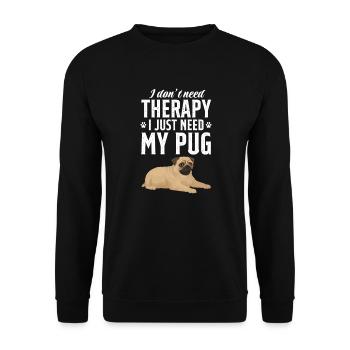 Carlin Chien Chien Ami Pet Pug Pug Pug Cadeau - Sweat-shirt Unisexe - noir - Devant - Alina (178cm) & Michal (187cm)