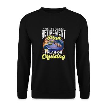 Ruhestand Kreuzfahrt - Unisex Pullover - Schwarz - Vorne - Alina (178cm) & Michal (187cm)