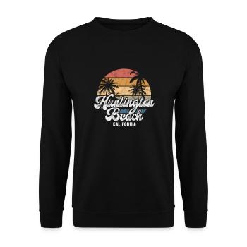 Huntington Beach California USA America Gift - Unisex Sweatshirt - black - Front - Alina (178cm) & Michal (187cm)