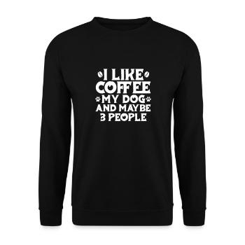 Kaffee Koffein Espresso Barista Geschenk - Unisex Pullover - Schwarz - Vorne - Alina (178cm) & Michal (187cm)