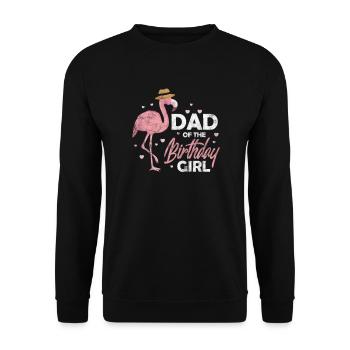 Flamingo Anniversaire Père - Sweat-shirt Unisexe - noir - Devant - Alina (178cm) & Michal (187cm)
