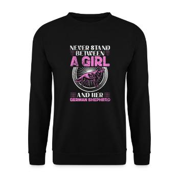 German Shepherd Girl Dog Pet Gift - Unisex Sweatshirt - black - Front - Alina (178cm) & Michal (187cm)