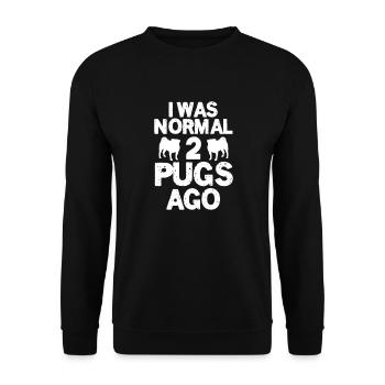 Carlin Chien Chien Ami Pet Pug Pug Pug Cadeau - Sweat-shirt Unisexe - noir - Devant - Alina (178cm) & Michal (187cm)
