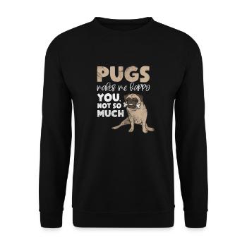 Pug - Unisex Sweatshirt - black - Front - Alina (178cm) & Michal (187cm)