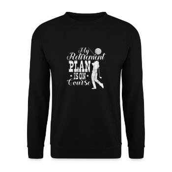 Ruhestand Golf - Unisex Pullover - Schwarz - Vorne - Alina (178cm) & Michal (187cm)