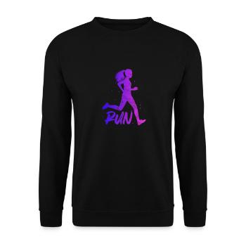 Running Runner Jogging Jogging Runner Cadeau - Sweat-shirt Unisexe - noir - Devant - Alina (178cm) & Michal (187cm)