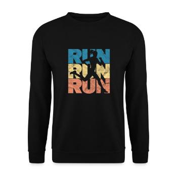 Running Runner Jogging Jogging Runner Gift - Unisex Sweatshirt - black - Front - Alina (178cm) & Michal (187cm)