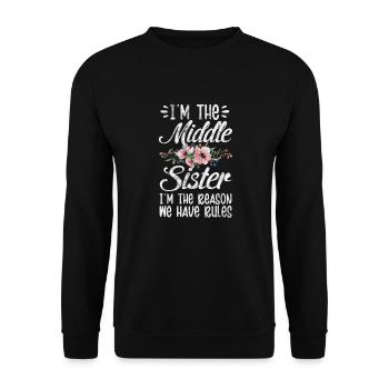 Soeur Frère Frère Famille Cadeau - Sweat-shirt Unisexe - noir - Devant - Alina (178cm) & Michal (187cm)