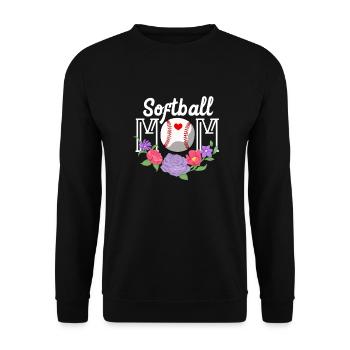 Softball Mutter Baseball Tochter Sohn Geschenk - Unisex Pullover - Schwarz - Vorne - Alina (178cm) & Michal (187cm)