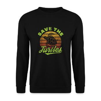 Turtle - Unisex Sweatshirt - black - Front - Alina (178cm) & Michal (187cm)