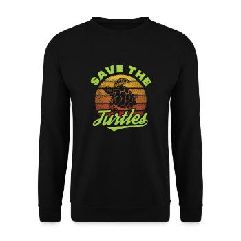 Turtle Turtle Sea Sea Creatures Gift - Unisex Sweatshirt - black - Front - Alina (178cm) & Michal (187cm)