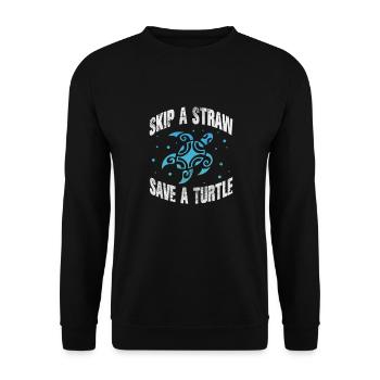 Turtle - Unisex Sweatshirt - black - Front - Alina (178cm) & Michal (187cm)