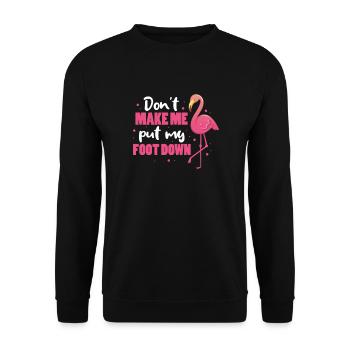 Flamant rose oiseau zoo cadeau de vacances d’été - Sweat-shirt Unisexe - noir - Devant - Alina (178cm) & Michal (187cm)