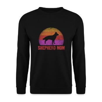 German Shepherd Mother - Unisex Sweatshirt - black - Front - Alina (178cm) & Michal (187cm)
