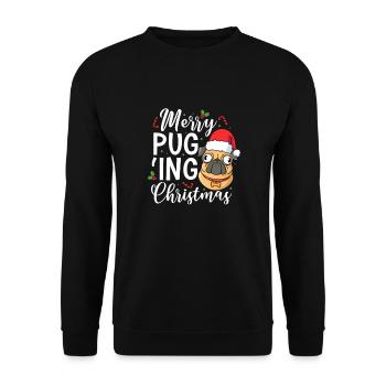 Carlin Noël chien chien ami carlin cadeau - Sweat-shirt Unisexe - noir - Devant - Alina (178cm) & Michal (187cm)