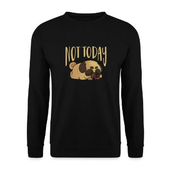 Carlin Chien Chien Ami Pet Pug Pug Pug Cadeau - Sweat-shirt Unisexe - noir - Devant - Alina (178cm) & Michal (187cm)